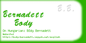 bernadett body business card